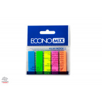 Закладки пластикові 12х45мм 5 кольорів неон по 25арк  Economix E20945