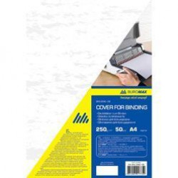 Обкладинка д/палітурки А4 картон п/д шкіру біл. 250мк BUROMAX BM.0580-12 /уп.50шт