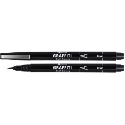 Линер Optima GRAFFITI Brush 0, 5 мм черный (О16414)