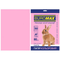 Бумага цветная офисная Buromax А4 80 г/м2 50 листов PASTEL розовая (BM.2721250-10)