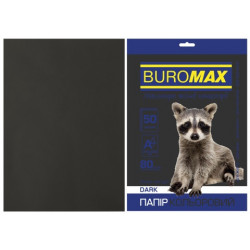 Папір кольор. А4 80г/м2  50арк. DARK чорний  Buromax  BM.2721450-01