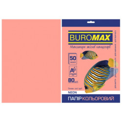Бумага цветная офисная Buromax А4 80 г/м2 50 листов NEON розовая (BM.2721550-10)