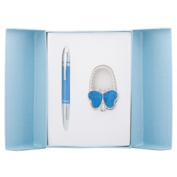 Набір подарунковий Lightness: ручка кулькова + гачок д/ сумки, синій LS.122030-02