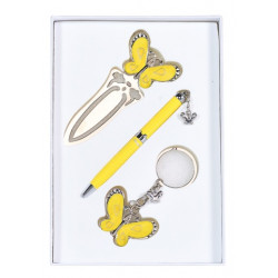 Набор подарочный Langres Fly ручка шариковая + брелок + закладка желтый (LS.132001-08)