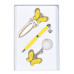 Набір подарунковий Fly: ручка кулькова + брелок + закладка, жовтий LS.132001-08