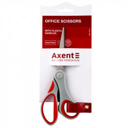 Ножницы Axent Duoton 18 см серо-красные с резиновыми вставками (6301-06-А)