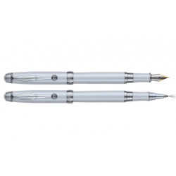 Набір ручок "REGAL" перо+ролер в подар.футл. L білий  R502407.L.FR