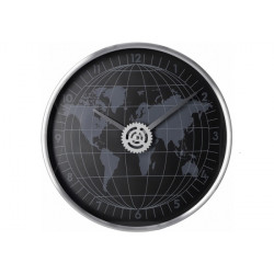 Часы настенные металлические Optima WORLD черные (O52092)