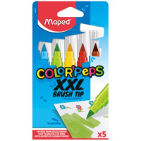Фломастеры 5 цветов Maped брашевые с супер-толстым корпусом COLOR PEPS XXL (MP.844705)