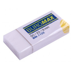 Ластик BuroMax для карандаша белый прямоугольный (BM.1122)