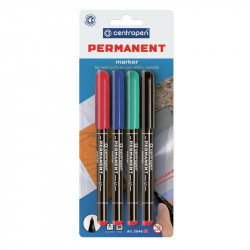 Набор перманентных маркеров Centropen 1 мм 4 цвета (2846/4/bl)