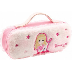 Пенал-сумка Cool for School пухнастий з аплікацією 7471-pink