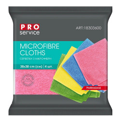 Серветки з мікрофібри PRO service Professional мікс кольорів, 4 шт
