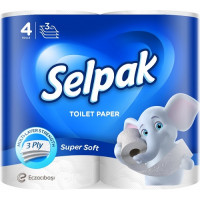 Бумага туалетная 4 рулона Selpak белая