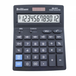 Калькулятор "BRILLIANT" бух.с.12розр. BS-0111 2живл./сонячн.ел.+ бат.