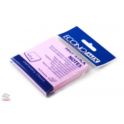Бумага для заметок с клейким слоем Economix 75х75 мм 100 листов розовая Арт. Е20932-09
