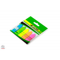 Закладки пластикові Стрілка 12х44мм 5 кольорів неон по 20арк 4Office 4-426