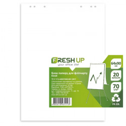 Бумага для флипчарта Fresh Up 64х90 см 20 листов 70 г/м2  нелинованная (100702)